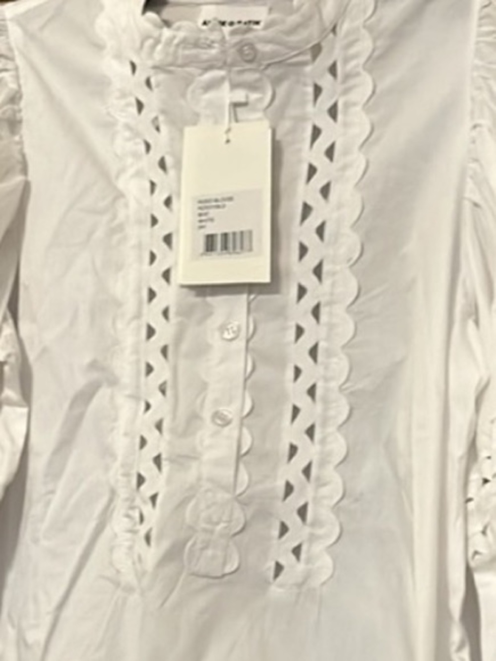 NWT Antik Batik Women’s White Rodo Blouse Size Small S Ric Rac Trimmed Shirt - Picture 6 of 7